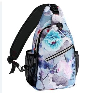 Mosiso Sling BackPack Crossbody Shoulder Bag in Ink Wash Painting